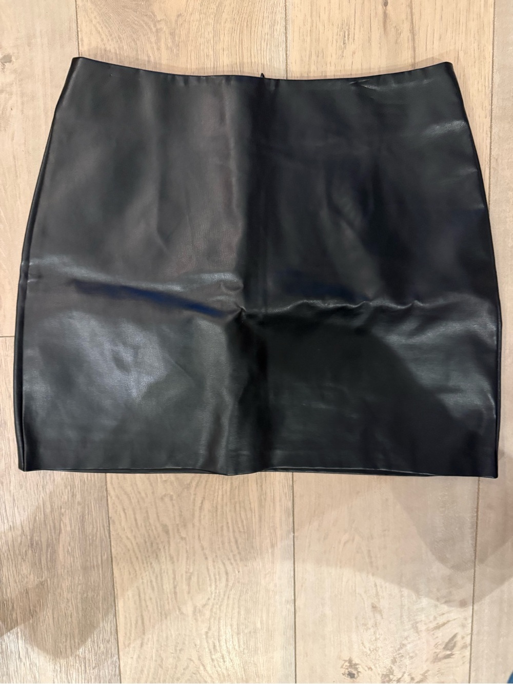 Deluc Anthropologie Faux Black Leather Mini Skirt Small NWOT